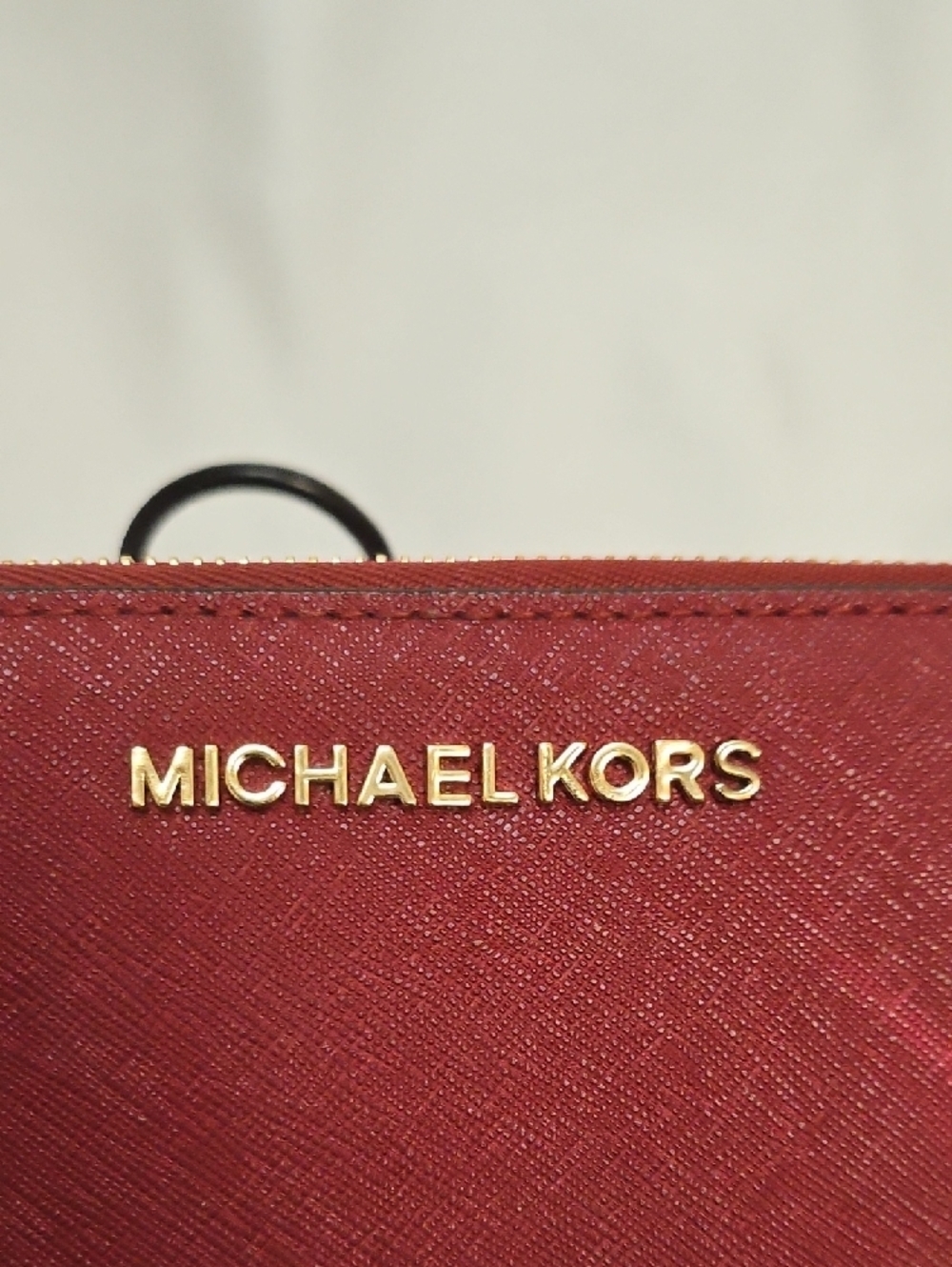 Michael Kors Burgundy Zip Wallet with Gold Logo - Picture 3 of 11